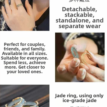 Rankų darbo nefrito žiedas su aukso įdėklu, unisex dizainas, 2024 m. pavasaris