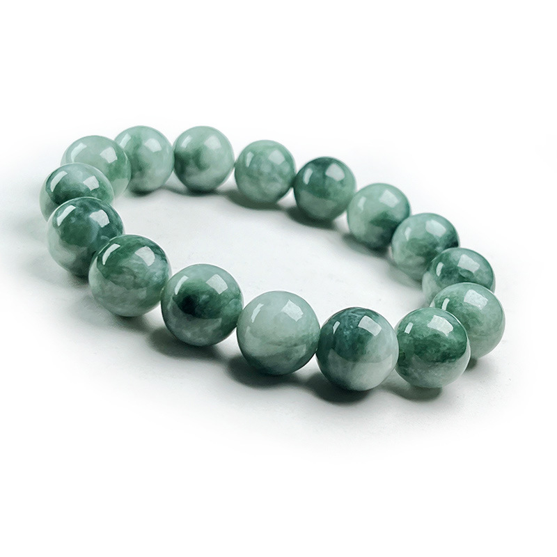 Apyrankė - Natūralus žadas, plūduriuojančių gėlių karoliukai, rankų mezgimo, etninio stiliaus, unisex geometrinis dizainas