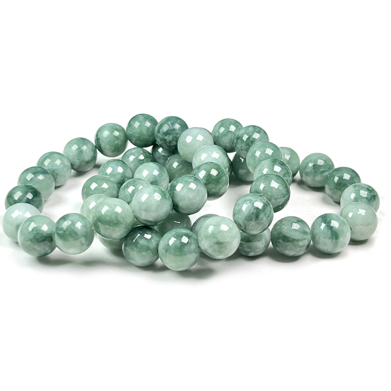 Apyrankė - Natūralus žadas, plūduriuojančių gėlių karoliukai, rankų mezgimo, etninio stiliaus, unisex geometrinis dizainas