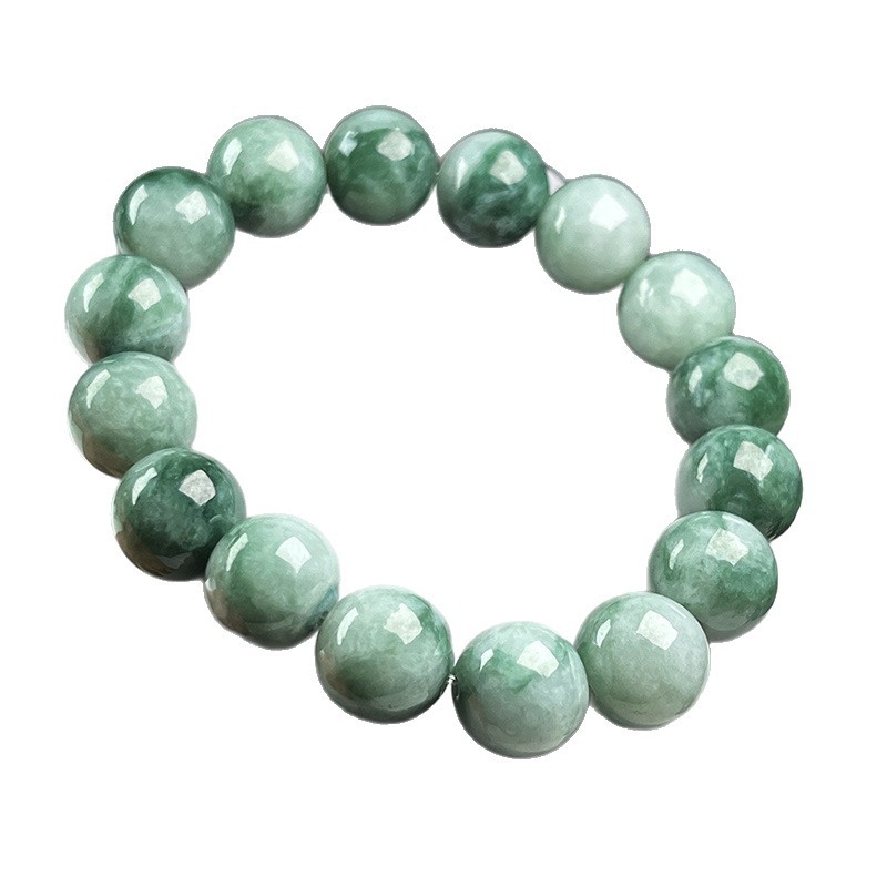 Apyrankė - Natūralus žadas, plūduriuojančių gėlių karoliukai, rankų mezgimo, etninio stiliaus, unisex geometrinis dizainas