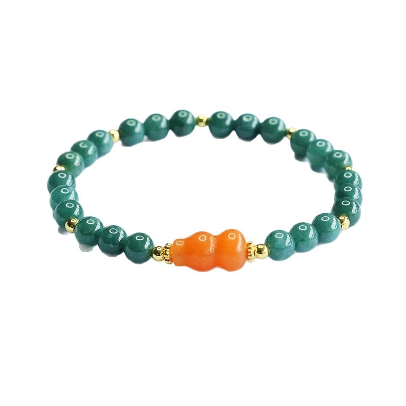 Jadeito apyrankė, rankomis megzta, etninio stiliaus, geometrinė forma