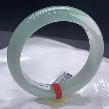 Jade apyrankė su auksiniu įdėklu, ledinio tipo jad, plaukiojančių gėlių motyvas, rankų darbas, retro stilius, unisex