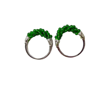 Mingmao juvelyriniai papuošalai Guatemalos jade ringas su trim siūlų susuktos konstrukcijos, 925 sidabras padengtas 18K aukso danga, moterims