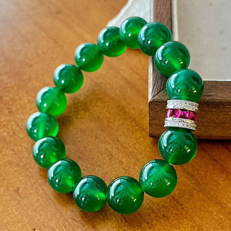 Női achát karkötő Seiko-kezeléssel, geometrikus dizájn, kézre szánt kiegészítő évfordulós ajándékhoz