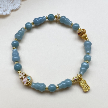 Nefritna narukvica s perlicama u obliku tikve – unisex, izrada od perlica, novi kineski stil