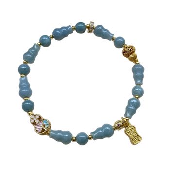 Nefritna narukvica s perlicama u obliku tikve – unisex, izrada od perlica, novi kineski stil