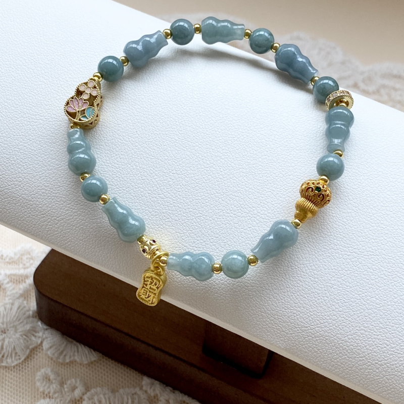 Nefritna narukvica s perlicama u obliku tikve – unisex, izrada od perlica, novi kineski stil