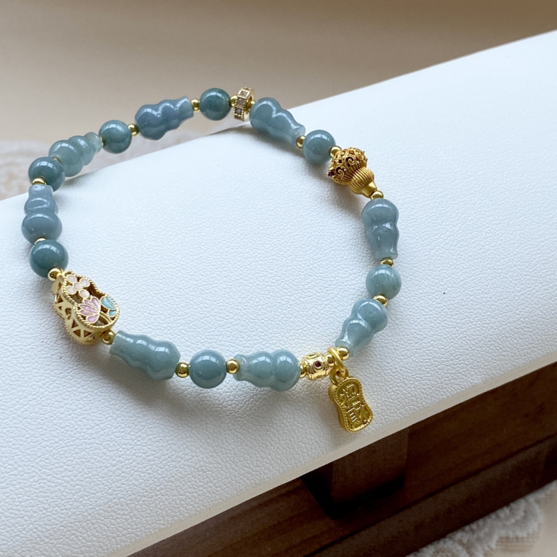 Nefritna narukvica s perlicama u obliku tikve – unisex, izrada od perlica, novi kineski stil