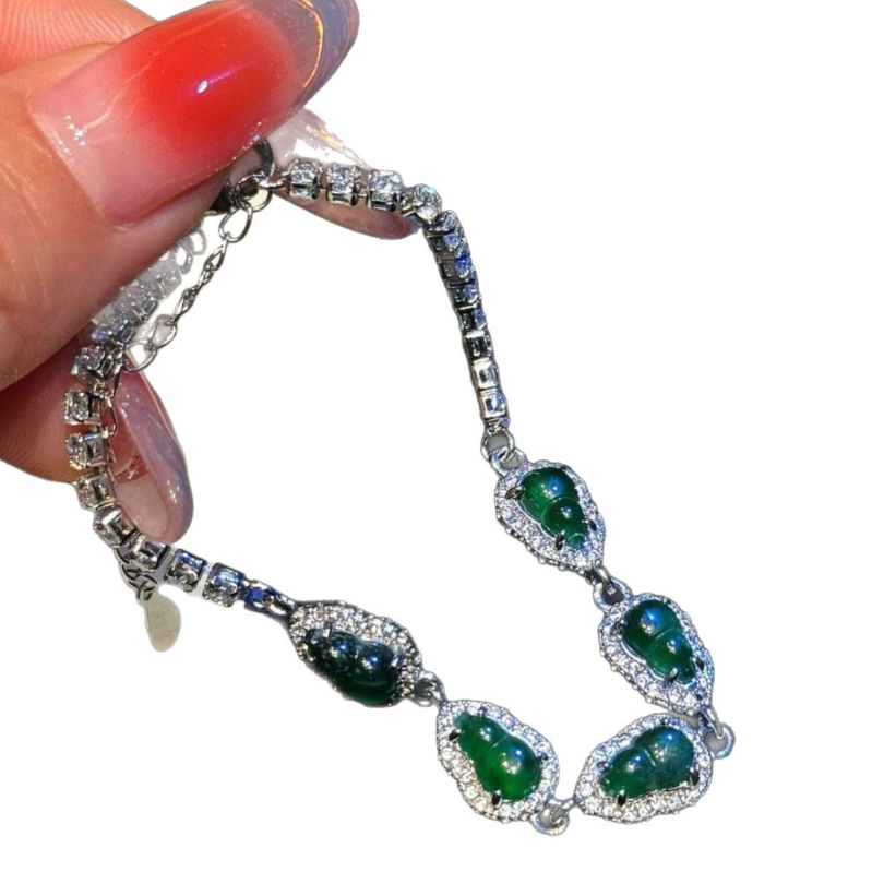 Jade karkötő geometriai mintával és gyémántbevonattal, nőknek, friss stílus, ajándék munkatársaknak