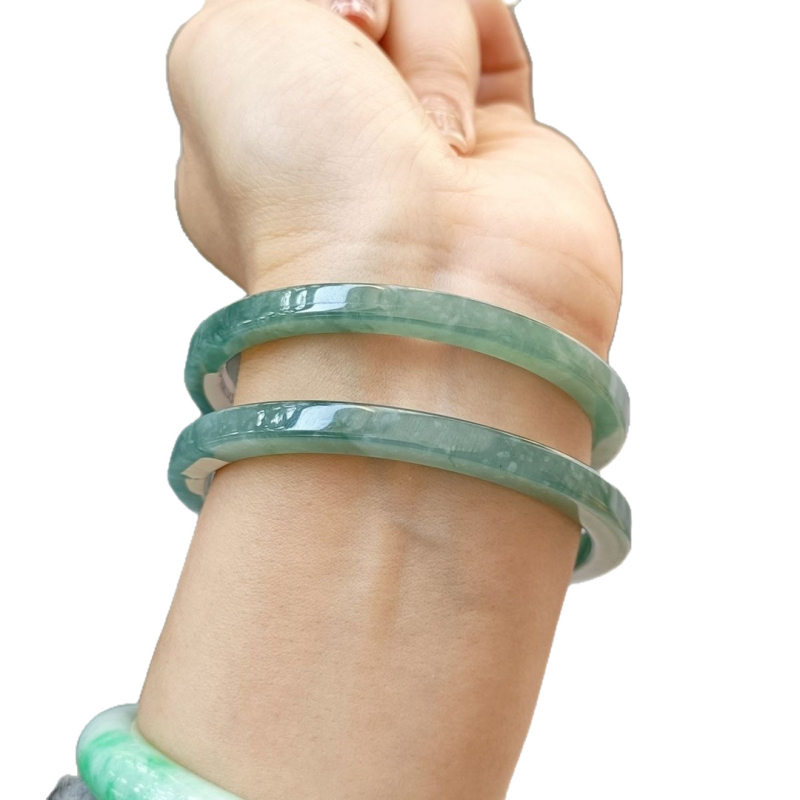 Természetes jade karkötő, A-osztály, polírozott felület, uniszex, egyszerű stílus