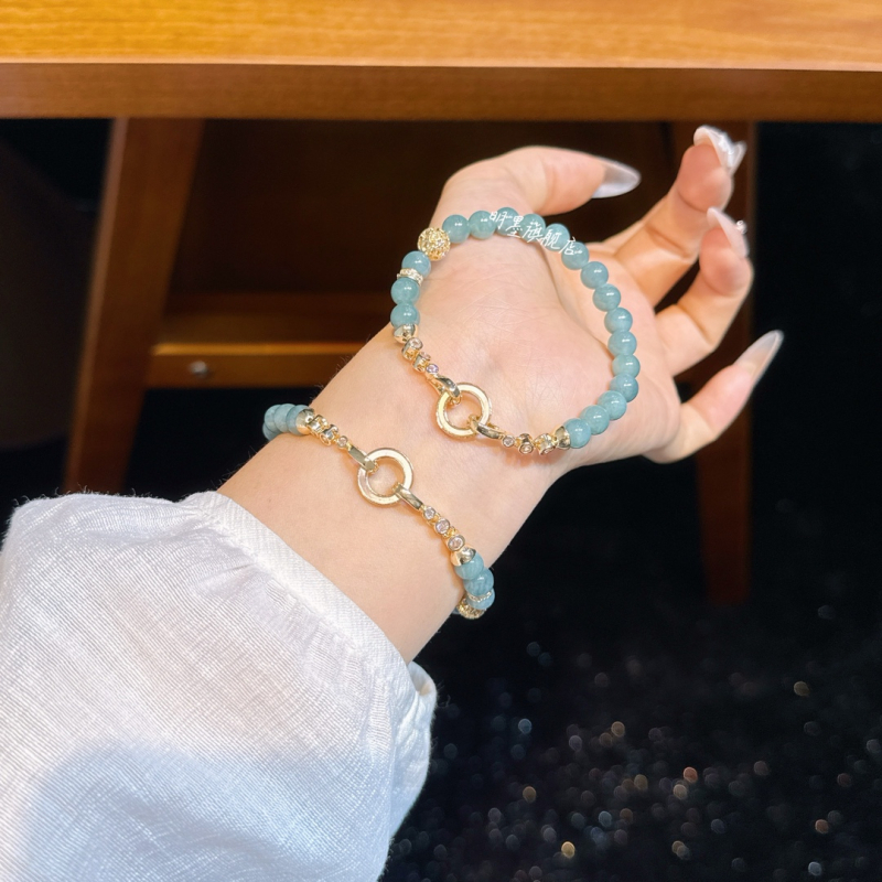 Jáde karkötő, kézzel kötött, női etnikus stílus, geometriai forma, eredet: Lianyungang