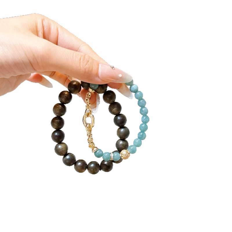 Jáde karkötő, kézzel kötött, női etnikus stílus, geometriai forma, eredet: Lianyungang