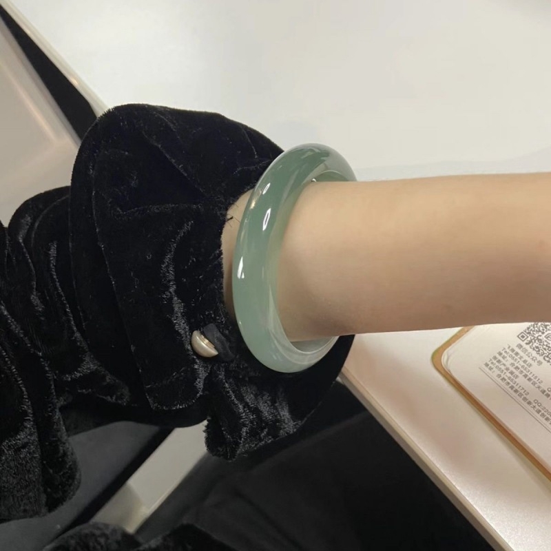 Náramok z jadeitu, ľadovo-lepkavý typ, ručne vyrobený, zlatý vsadený, etnický unisex štýl