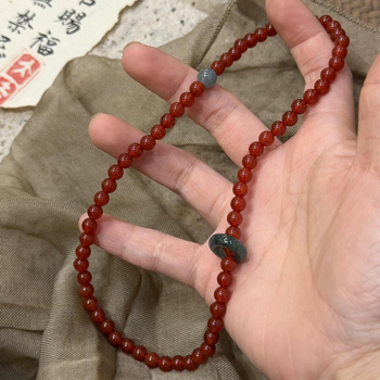 Jade karkötő, kézzel készült, új kínai stílus, geometriai forma, 2025 ősz