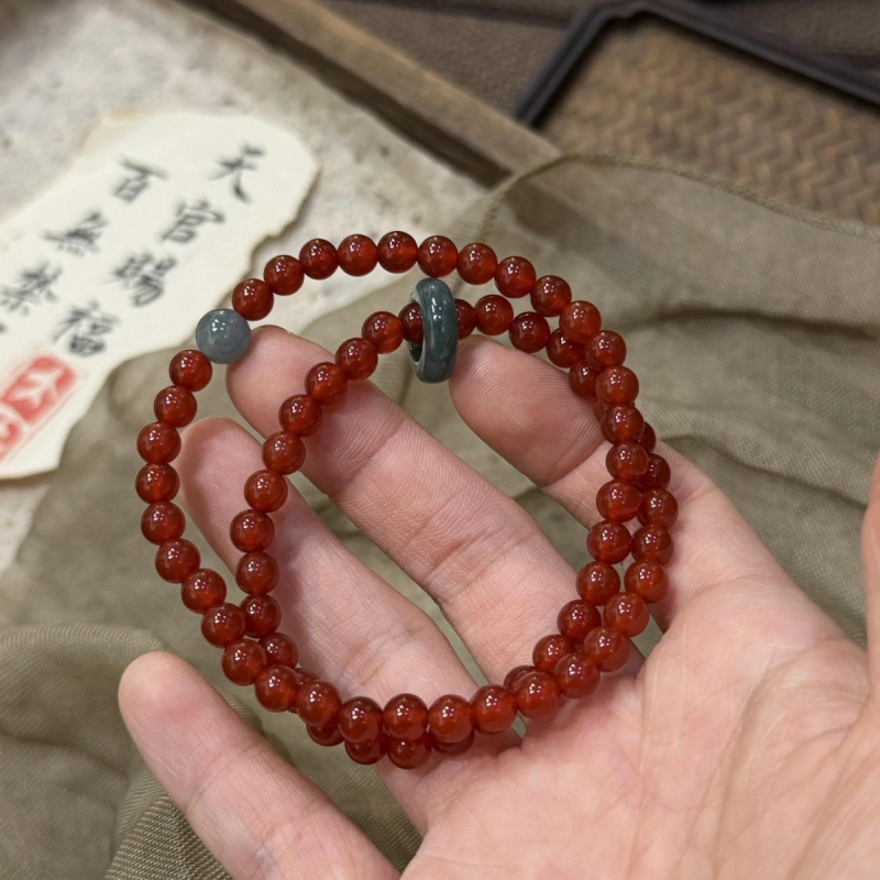 Jade karkötő, kézzel készült, új kínai stílus, geometriai forma, 2025 ősz