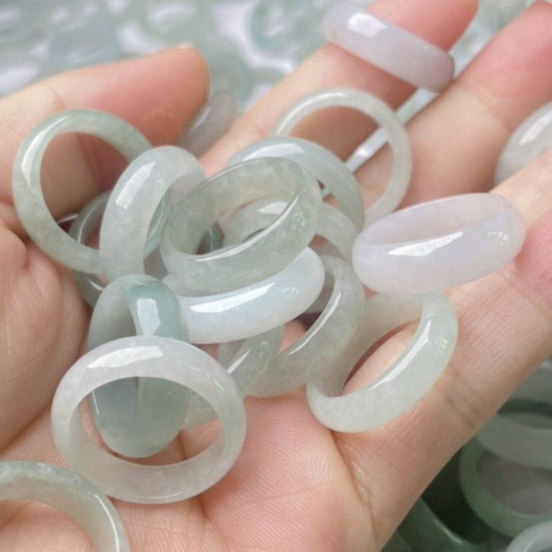 Csillag alakú nefritgyűrű, kézzel készített, uniszex, természetes nefrit, Myanmar eredetű