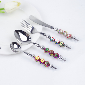 Set tacâmuri din oțel inoxidabil 304 — lingură, lingură de desert și furculiță, lucrat manual, finisaj oglindă