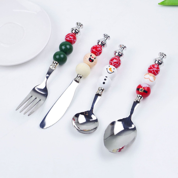 Set tacâmuri din oțel inoxidabil 304 — lingură, lingură de desert și furculiță, lucrat manual, finisaj oglindă