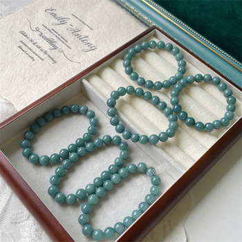 Karkötő - kézzel készített, természetes jadeit gyöngyök, gömbölyű formájú, uniszex, testreszabás elérhető