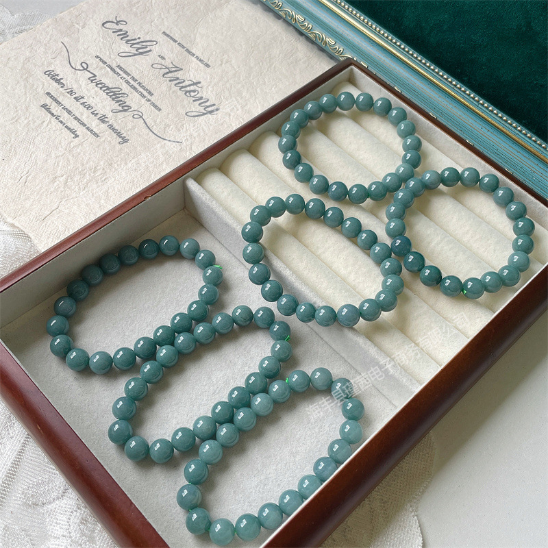 Karkötő - kézzel készített, természetes jadeit gyöngyök, gömbölyű formájú, uniszex, testreszabás elérhető