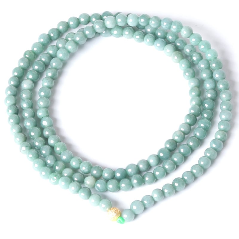 Narukvica od jade Buddha perli, dugačak lanac, dizajn s tri kruga, DIY nakit, unisex