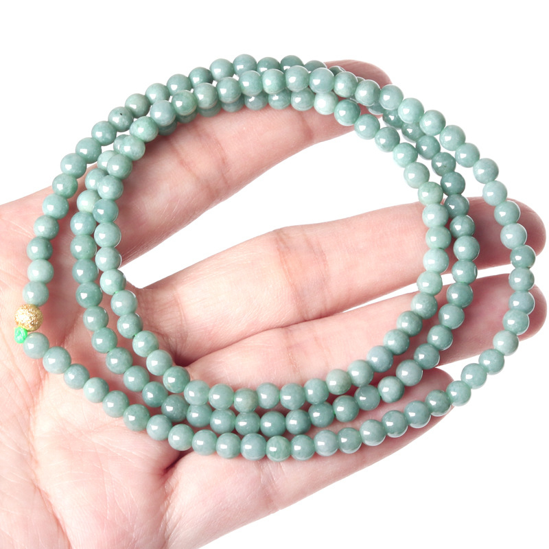 Narukvica od jade Buddha perli, dugačak lanac, dizajn s tri kruga, DIY nakit, unisex
