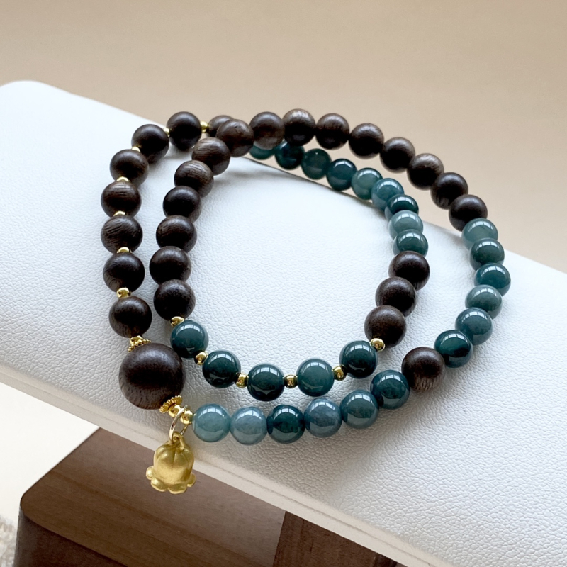 Narukvica od Hetian jade s perlicama – Novi kineski stil, unisex