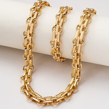 Unisex set nakita: ogrlica i narukvica s teškim željeznim industrijskim lancem, elektroplating, punk stil