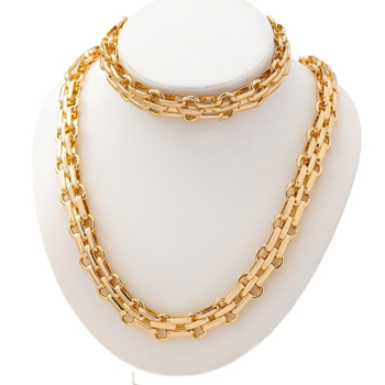 Unisex set nakita: ogrlica i narukvica s teškim željeznim industrijskim lancem, elektroplating, punk stil