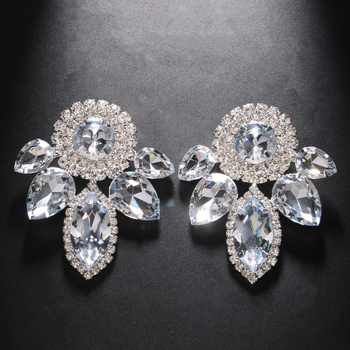 Set nakita od kristala: ogrlica i naušnice s višestrukim motivima kapljice vode i ljubavi, elektroplatirani lanac