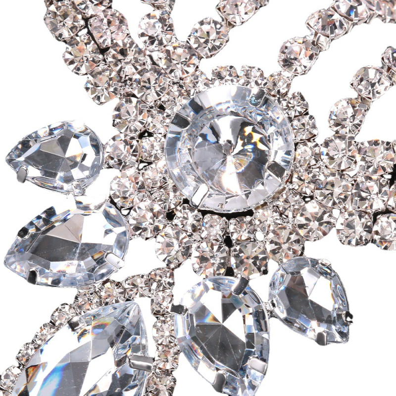 Set nakita od kristala: ogrlica i naušnice s višestrukim motivima kapljice vode i ljubavi, elektroplatirani lanac