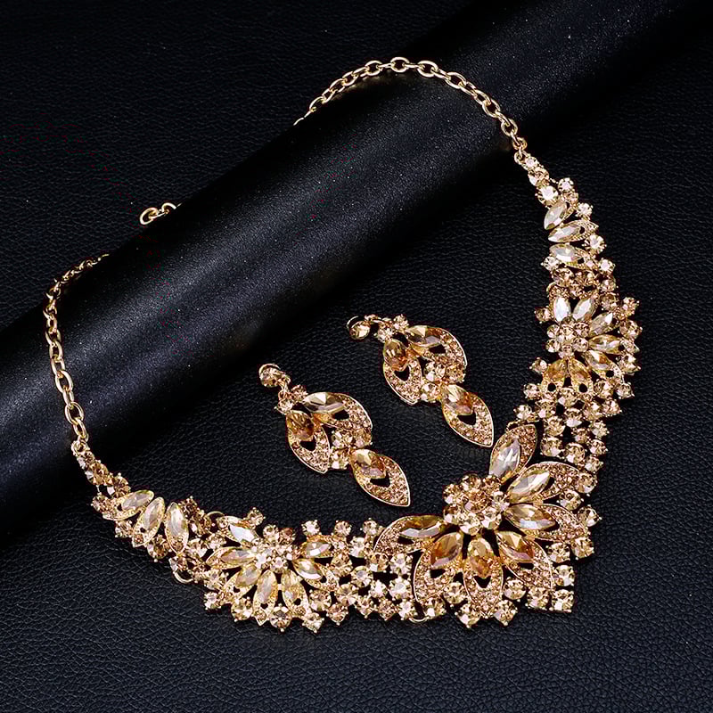 Ženski set ogrlice i naušnica, legura, lanac s kapljicom, privjesak od legure, uzorci: srce, kap voda, zvono, retro književno-umjetnički stil