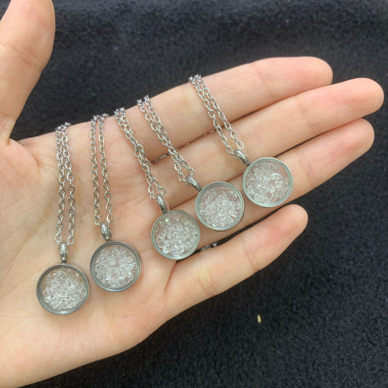 Tongfeng Jewelry Kristalni lanac s geometrijskim privjeskom, ručna izrada, lanac zmijskog tipa