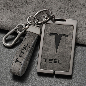 Husă pentru card cheie Tesla Model 3 - aliaj zinc + piele, stil simplu, personalizabil