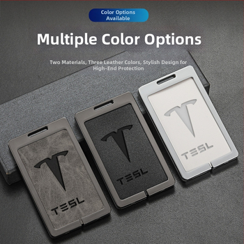 Husă pentru card cheie Tesla Model 3 - aliaj zinc + piele, stil simplu, personalizabil