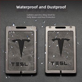 Husă pentru card cheie Tesla Model 3 - aliaj zinc + piele, stil simplu, personalizabil