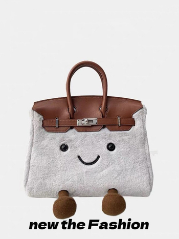 Torba za lutku - pliš, gradski minimalistički stil, tkanina, vodoravni kvadratni oblik, zaključavanje