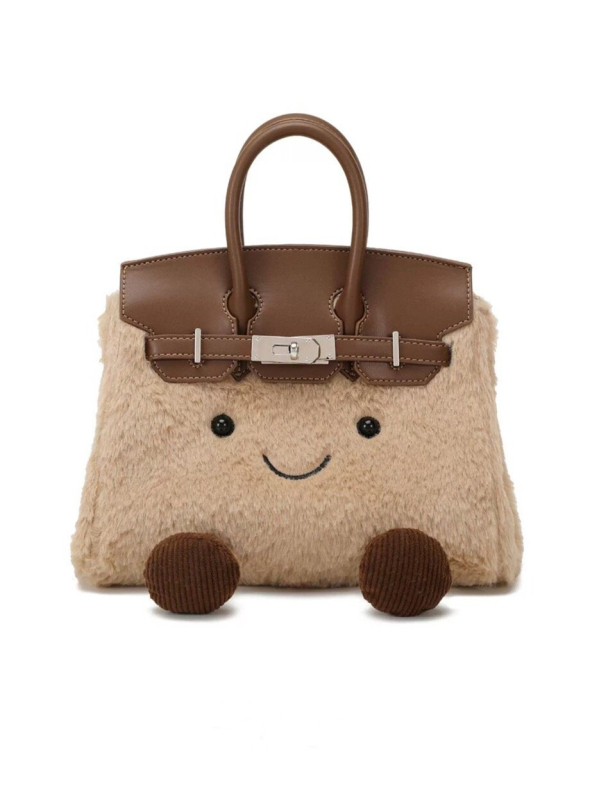Torba za lutku - pliš, gradski minimalistički stil, tkanina, vodoravni kvadratni oblik, zaključavanje