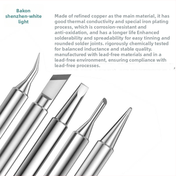 BAKON BK600 serijos bešvinis litavimo antgalis, 30 mm cilindrinė galva