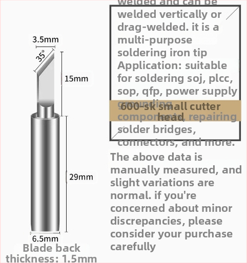 BAKON BK600 serijos bešvinis litavimo antgalis, 30 mm cilindrinė galva