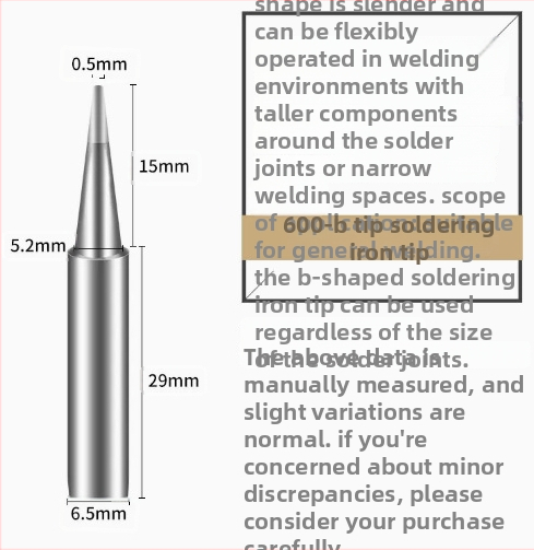 BAKON BK600 serijos bešvinis litavimo antgalis, 30 mm cilindrinė galva