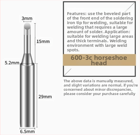 BAKON BK600 serijos bešvinis litavimo antgalis, 30 mm cilindrinė galva
