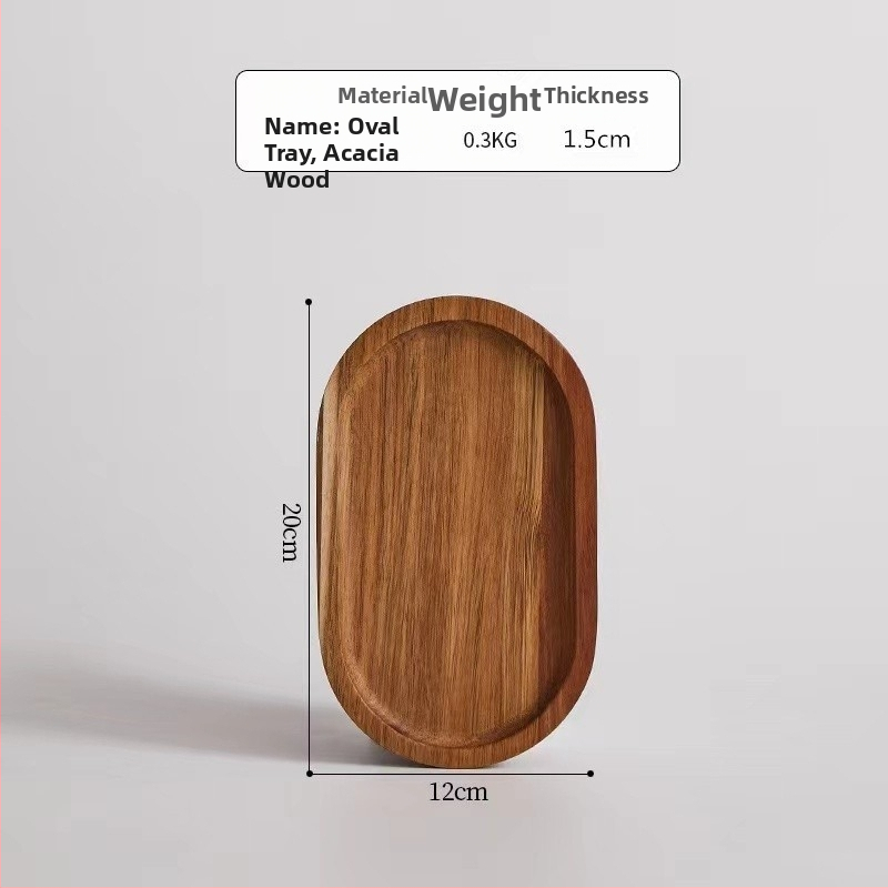 Tava ovală din lemn, stil japonez, masiv, stil modern minimalist, suprafață desenată manual, logo tipărit, personalizabil