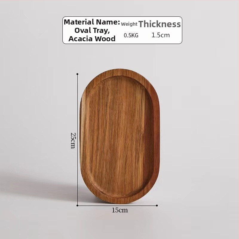 Tava ovală din lemn, stil japonez, masiv, stil modern minimalist, suprafață desenată manual, logo tipărit, personalizabil