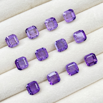 Ametiszt faragott négyzetes nyolcszögletű hópehely medál a nyaklánchoz