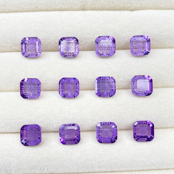 Ametiszt faragott négyzetes nyolcszögletű hópehely medál a nyaklánchoz