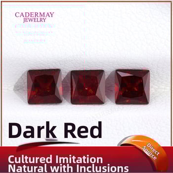 Kultivált rubin, hercegnő vágású szabad ékkő, természetes vágás, beépítés nélkül