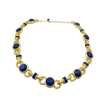 Ogrlica od lapis lazuli – Emila, običan lanac, geometrijski dizajn, retro umjetnički stil, porijeklo Shandong