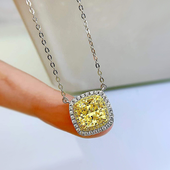 Colier din argint 925, pandantiv geometric multistrat cu micro-incrustatii de diamant, lanț reglabil 21–50 cm