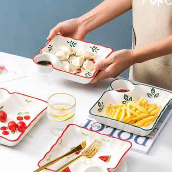 Πορσελάνινη πιατέλα για γεμιστά με διαχωριστικό, χειροποίητα ζωγραφισμένη σε ιαπωνικό στυλ, υλικό: νέο οστό πορσελάνης, δυνατότητα προσθήκης λογότυπου, κατάλληλο δώρο